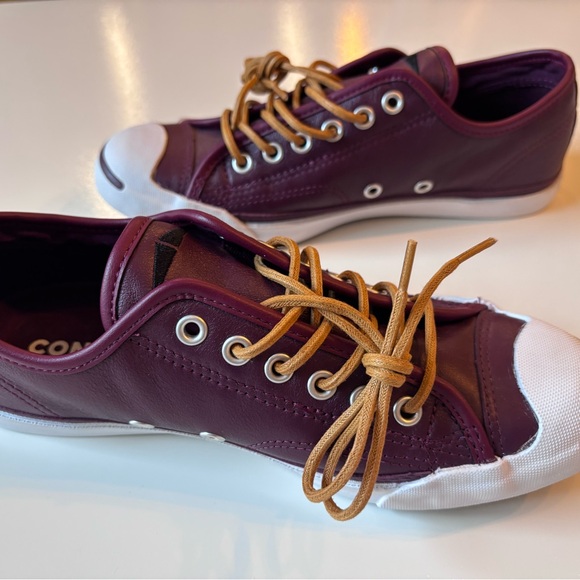 Converse, Jack Purcell, Leather Maroon &White Women’s 7, Men’s 5 Sneakers,No box - Picture 6 of 13